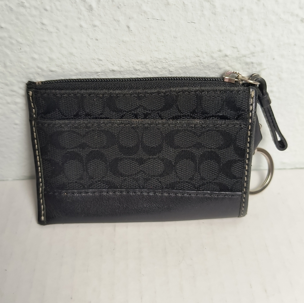 Coach Black Mini Wallet Card Holder & Key Coins Bag Vintage Y2K - Picture 3 of 6